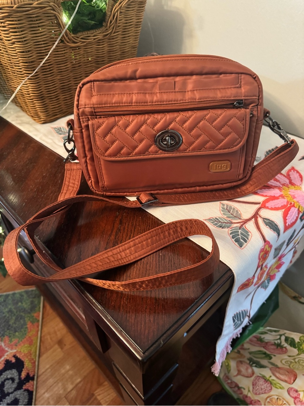 Cute and functional Lug Peekaboo crossbody with matching wristlet
